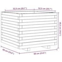 Plantenbak 60x60x49,5 cm massief grenenhout wit - thumbnail
