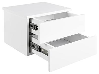 Bendt Zwevend Nachtkastje 'Grete' Met 2 lades, kleur Wit Bendt Zwevend Nachtkastje 'Grete' Met 2 lades, kleur Wit