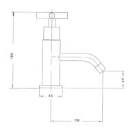 Fonteinkraan Sapho Axia 1-knop Gebogen 18 cm Chroom - thumbnail