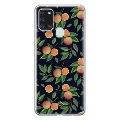 Samsung Galaxy A21s siliconen hoesje - Orange lemonade