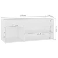 Schoenenbank 80x30x45 cm spaanplaat wit - thumbnail