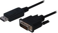 Digitus DB-340301-020-S DisplayPort-kabel DisplayPort / DVI Adapterkabel DisplayPort-stekker, DVI-D 24+1-polige stekker 2.00 m Zwart Rond, Afgeschermd - thumbnail