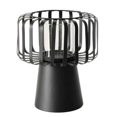 Boltze Home windlicht zwart 18x18x21cm