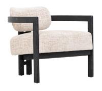 MUST Living Fauteuil 'Kelly' Chenille, kleur Beige/Zwart - thumbnail