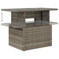 5-delige Loungeset met kussens poly rattan acacia grijs - thumbnail