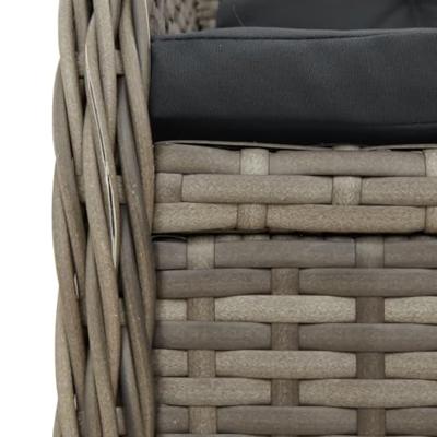5-delige Tuinset met kussens poly rattan grijs 5-delige Tuinset met kussens poly rattan grijs