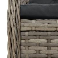5-delige Tuinset met kussens poly rattan grijs - thumbnail