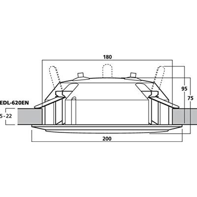 Monacor EDL-620EN PA-inbouwluidspreker Wit 1 stuk(s)
