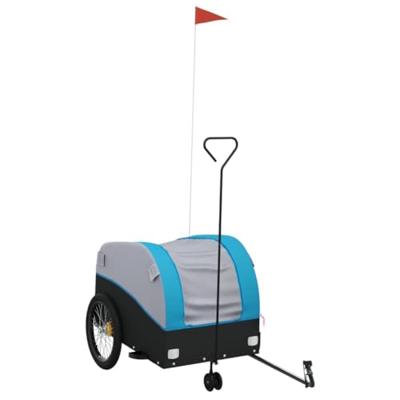 Fietstrailer 45 kg ijzer zwart en blauw