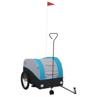 Fietstrailer 45 kg ijzer zwart en blauw - thumbnail
