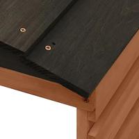 Overkapping voor grasmaaier 78x74x54 cm vurenhout zwart bruin - thumbnail