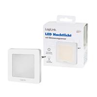 LogiLink LED013 LED013 LED-nachtlamp met schemerschakelaar Vierkant LED Warmwit Wit - thumbnail