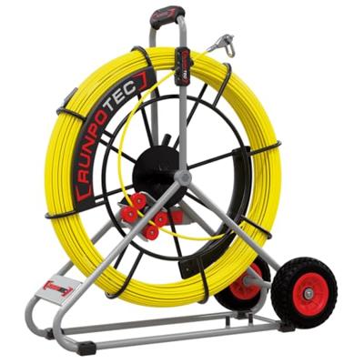 Glasvezel trekveer 120M 7,5MM M12 haspel 730mm voor buizen 50 tot 120mm incl. standaard Runpo 10091