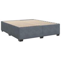 Boxspring met matras fluweel donkergrijs 200x200 cm - thumbnail