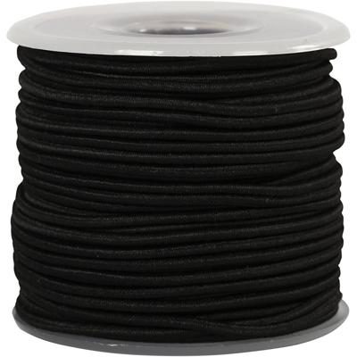 Creativ Company Elastiek dikte 2mm zwart, 25m