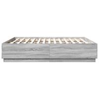 Bedframe met LED-verlichting grijs sonoma eiken 200x200 cm - thumbnail