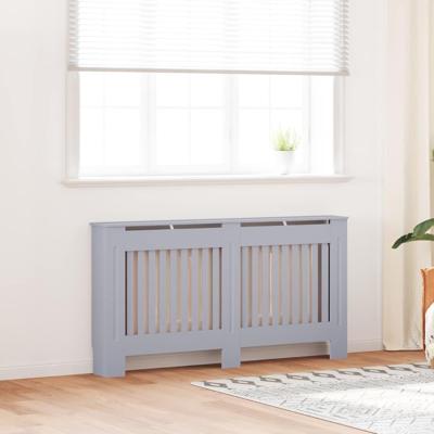Radiatorafdekking 2 pcs Grijs 152 x 19 x 81.5 cm Bewerkt hout