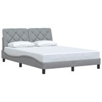 Bedframe zonder matras stof lichtgrijs 140x200 cm - thumbnail