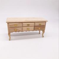 3 stuks 1:12 Mini Dollhouse Pocket meubilair decoratie Desk 6 lade tabel miniatuur scène Props (originele kleur) - thumbnail