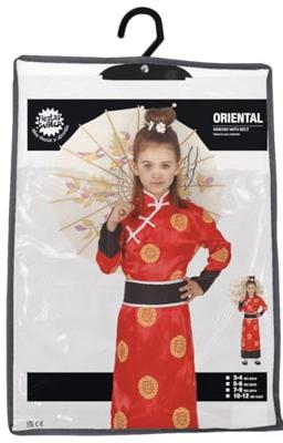 Oosterse Kimono Kostuum Meisje Rood