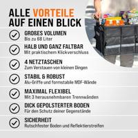 Kofferbak Organizer Tas Zwart 60x35x30cm - thumbnail