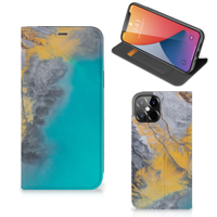 iPhone 12 Pro Max | Standcase | Marble Blue Gold - thumbnail