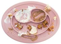 Alles-in-een Mini-placemat met bord van EZPZ van siliconen roze - thumbnail