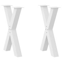 Eettafelpoten 2 st X-vormig 60x(72-73) cm staal wit - thumbnail