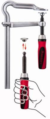 Geheel stalen schroefklem OMEGA spanwijdte 250 mm werkbereik 120 mm 2C-greep BES