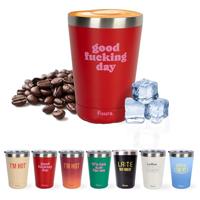 Koffiemok thermosbeker "Good fucking day" red - thumbnail