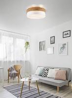 Trio Ø 50cm plafondlampSeasons hout met wit - 611500301 - thumbnail