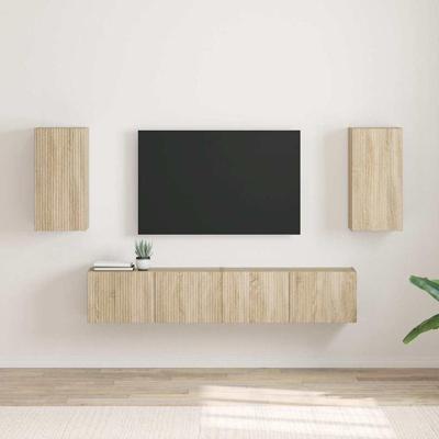 TV Wandkast 2 pcs Sonoma 30 x 31 x 60 cm Bewerkt hout