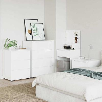 Opbergkast Hoogglans wit 60 x 48 x 81 cm Bewerkt hout Opbergkast Hoogglans wit 60 x 48 x 81 cm Bewerkt hout