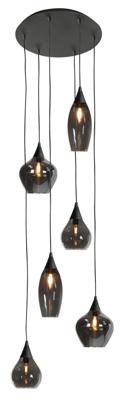 Highlight HanglampCambio zwart 6-lichts smoke glas - H5859.01