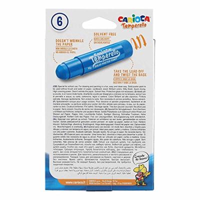 Carioca plakkaatverfstick Temperello, kartonnen etui van 6 stuks Carioca plakkaatverfstick Temperello, kartonnen etui van 6 stuks