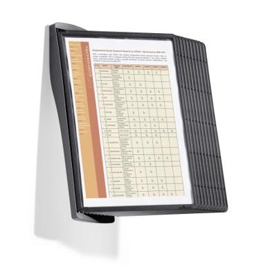 Durable Wandhouder voor bureaustandaard SHEPA STYLE WALL 10 - 5854 Zwart DIN A4 Aantal meegeleverde displaypanels 10 - thumbnail
