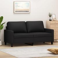 Tweezitsbank 140 cm kunstleer zwart - thumbnail