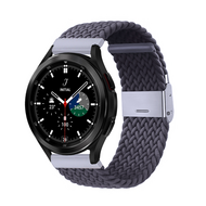 Braided nylon bandje - Donkergrijs - Samsung Galaxy Watch 4 Classic - 42mm / 46mm - thumbnail