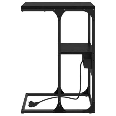 Nachtkastje Zwart eiken 41.5 x 26 x 60.5 cm Bewerkt hout