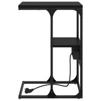 Nachtkastje Zwart eiken 41.5 x 26 x 60.5 cm Bewerkt hout - thumbnail