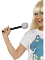 Microfoon zilver glitter - thumbnail