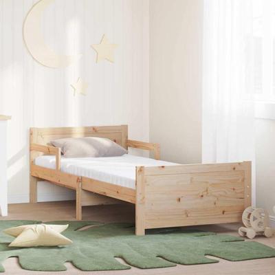 Bedframe met matras met hoofdeinde Bruin 80 x 200 cm