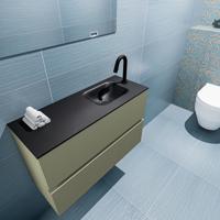 MONDIAZ ADA 80cm toiletmeubel army. LEX wastafel urban rechts 1 kraangat - thumbnail