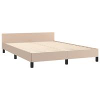 Bedframe met hoofdbord kunstleer cappucinnokleurig 140x190 cm - thumbnail