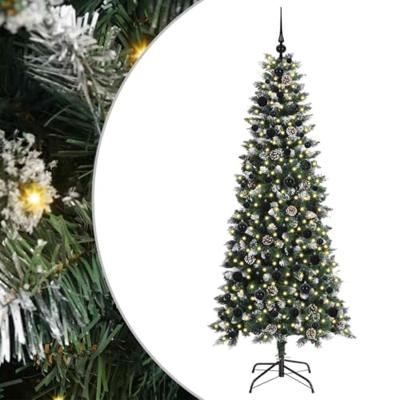VidaXL Kunstkerstboom met 300 led groen 180 cm pvc en plastic en staal