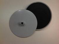 Voetplaat rond diameter 16cm grijs zuig - thumbnail