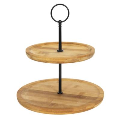 Svenska Living Etagere 2-laags - bamboe hout - 16 x 22 cm