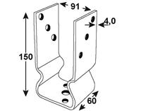Connex Pergolasteun U Knik 91X150X60X4 Vvz - HV4282 - thumbnail