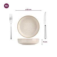 Cosy & Trendy Diepe Borden Baltic Vanilla ø 18 cm - 6 stuks - thumbnail