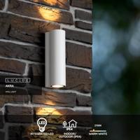 Lucide AKRA - Wandlamp Binnen/Buiten - LED - 2x6,5W 2700K - IP54 - Wit - thumbnail